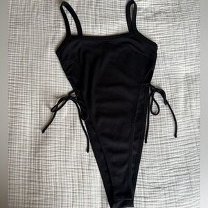 Princess Polly Black One-Piece with tied sides